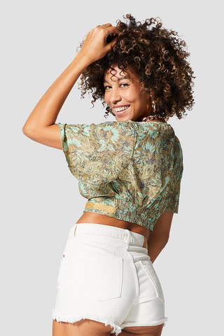Crop Top - Goudkleurig en beige