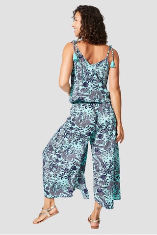 Jumpsuit - Goudkleurig en turquoise