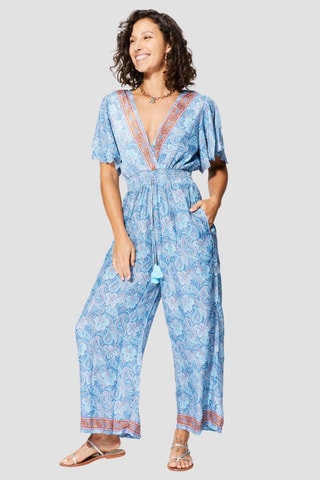 Jumpsuit - Blauw en rood