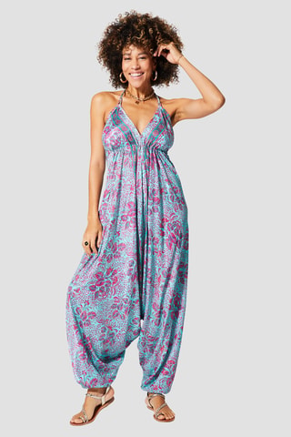 Jumpsuit - Goudkleurig en roze