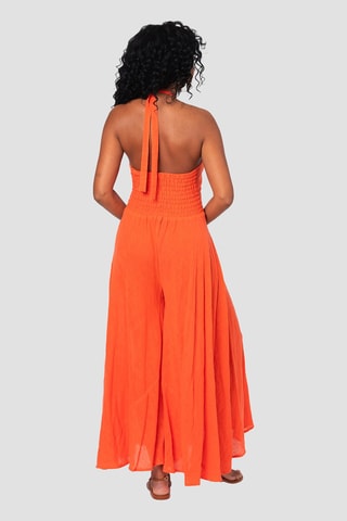 Jumpsuit - Bruin en oranje