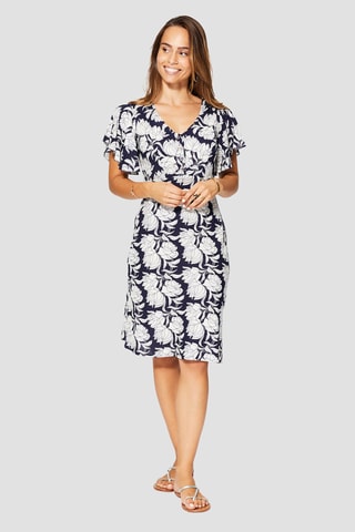 Jurk - Wit en blauw
