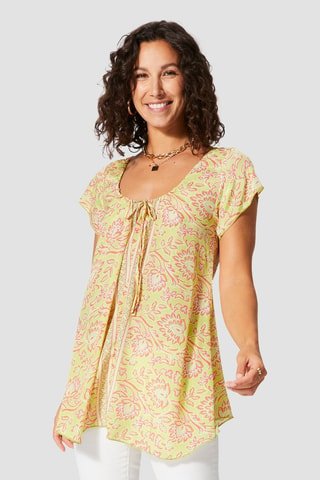 Top - Geel en roze