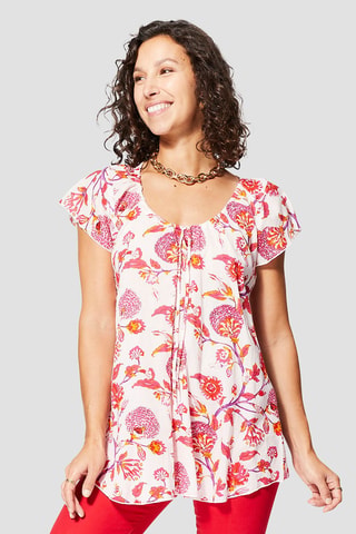 Top - Wit en roze