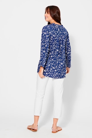 Blouse - Wit en blauw