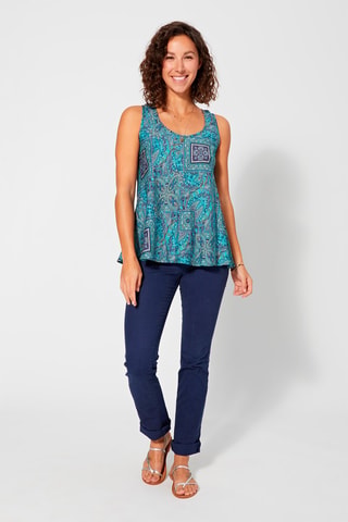 Top - Blauw en grijs