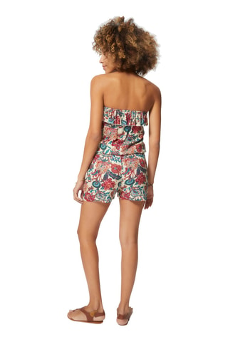 Mouwloze Playsuit Regular Fit - Beige, blauw en bordeauxrood
