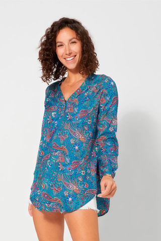 Top - Blauw en oranje