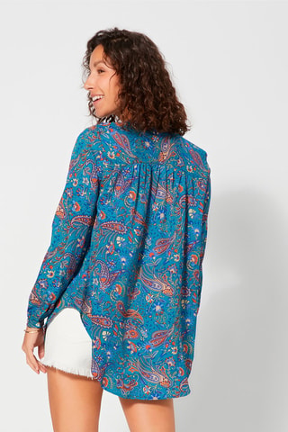 Top - Blauw en oranje