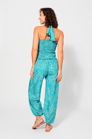 Jumpsuit - Wit, beige en blauw