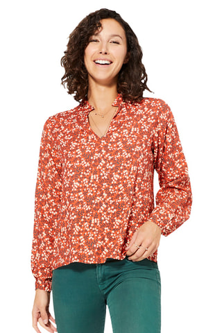 Blouse - Oranje, groen en wit