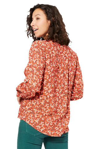 Blouse - Oranje, groen en wit