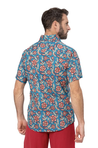 Overhemd - Wit, blauw en rood