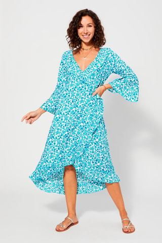 Lange Jurk - Wit en blauw