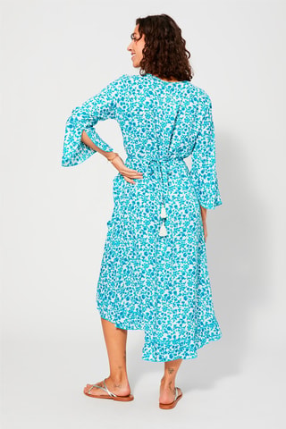 Lange Jurk - Wit en blauw