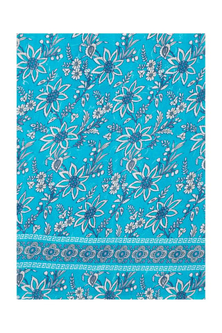 Sjaal - Turquoise en marineblauw