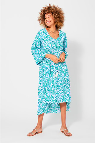 Asymmetrische Jurk - Wit en blauw