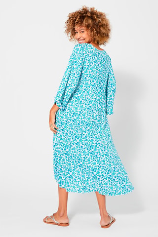 Asymmetrische Jurk - Wit en blauw