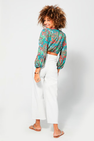 Crop Top - Groen en turquoise
