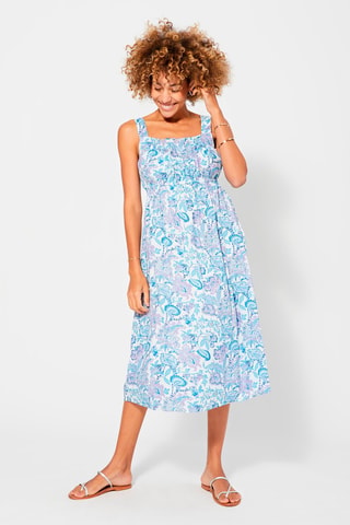 Robe midi - Wit, blauw en paars