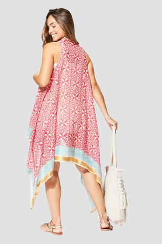 Kimono - Beige, roze en turquoise