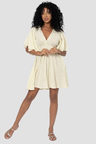 Jurk met Ruches - Beige