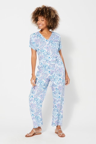 Jumpsuit - Wit en blauw