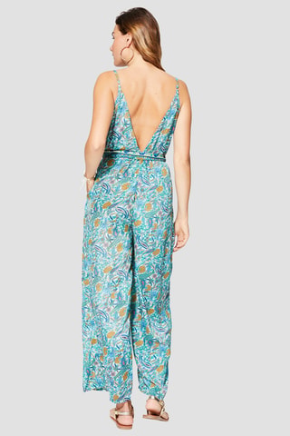 Jumpsuit - Wit, blauw en groen