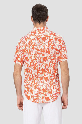 Overhemd - Oranje en wit