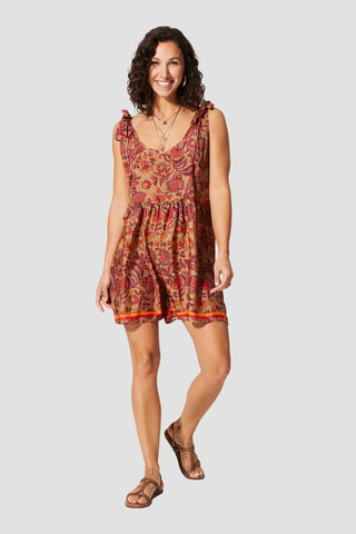 Playsuit - Beige, oranje en bordeauxrood