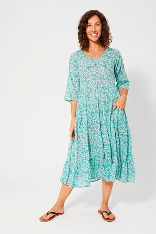 Lange Jurk - Wit en groen