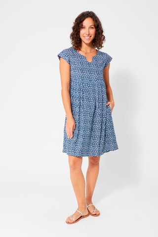 Trapezium Jurk - Wit en blauw