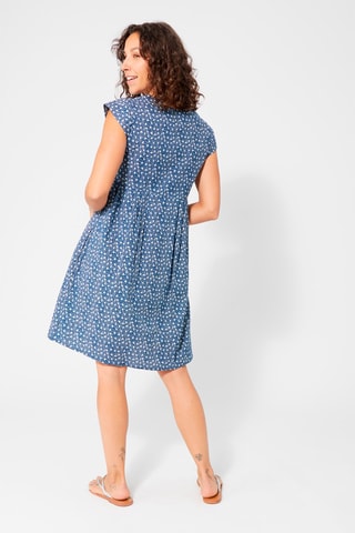 Trapezium Jurk - Wit en blauw