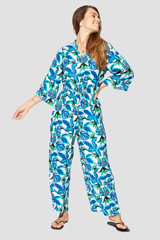 Jumpsuit - Wit en blauw
