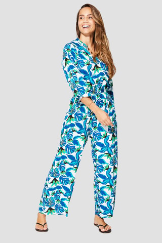Jumpsuit - Wit en blauw