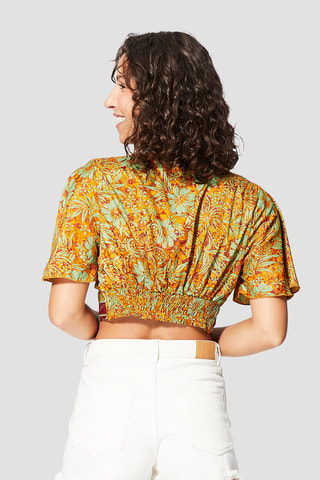 Crop Top - Goudkleurig en oranje