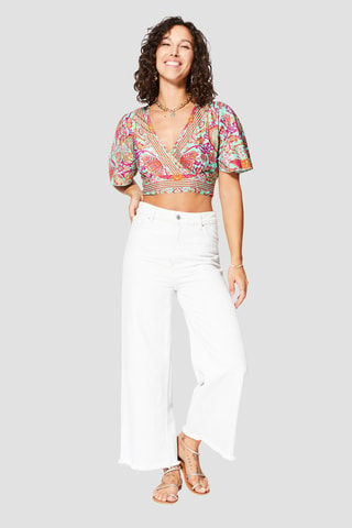Top - Goudkleurig en turquoise