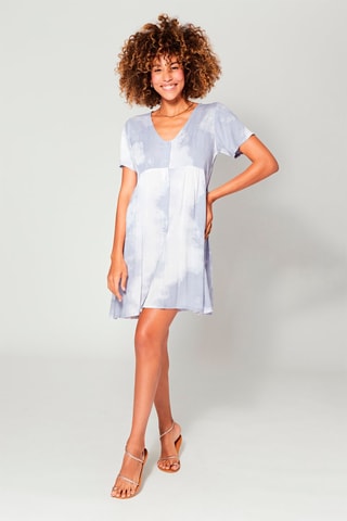Blouse-jurk - Wit en grijs