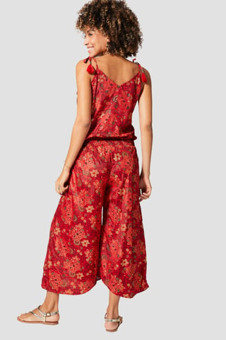 Jumpsuit - Goudkleurig en rood