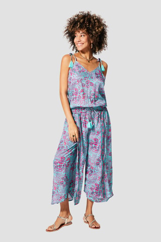 Jumpsuit - Goudkleurig en roze