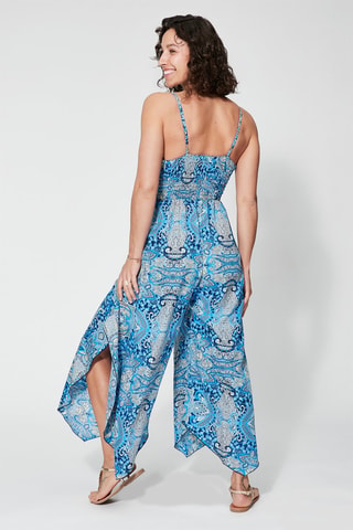 Jumpsuit - Blauw en beige