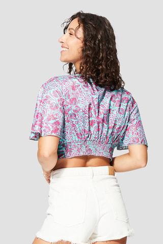 Crop Top - Goudkleurig en roze