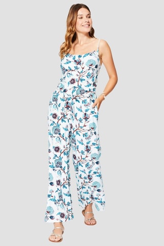 Jumpsuit - Blauw en wit