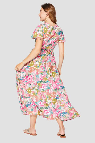Jurk - Groen en roze