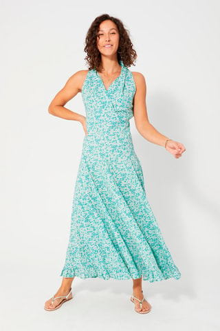 Robe longue - Wit, blauw en groen
