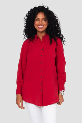 Linnen Blouse - Rood