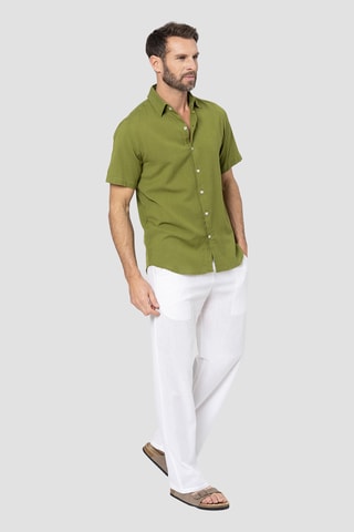 Chemise regular en lin - Groen