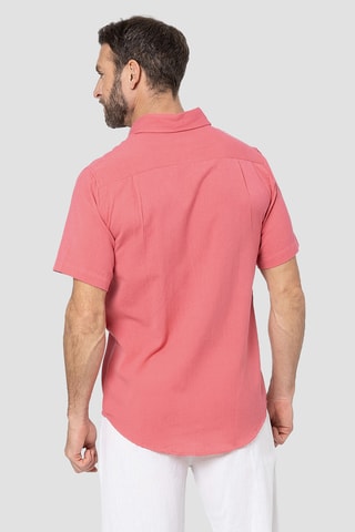 Chemise regular en lin - Roze