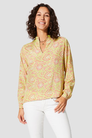 Top - Groen, geel en roze