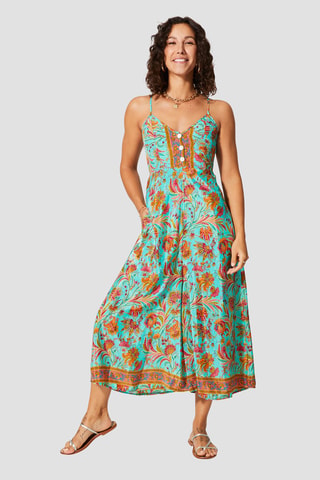 Jumpsuit - Blauw, geel en oranje